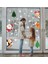Yılbaşı Noel Baba, Penguen, Kardan Adam, Kurabiye Adam Cam, Duvar, Kapı Sticker 1