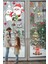 Sevimli Kardan Adam Noel Baba ve Geyik Temalı Yılbaşı Pencere, Duvar Sticker 3
