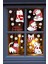 Sevimli Noel Kedileri ve Kar Taneleri Yılbaşı Pencere Duvar Sticker Seti 4