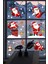 Yılbaşı Sticker Sevimli Noel Baba ve Kar Taneleri Pencere Duvar Süsü 3