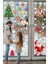 Yılbaşı Sticker Noel Baba Penguen Geyik Yılbaşı Ağacı ve Kar Taneleri Duvar Sticker 1