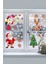 Yılbaşı Sticker Noel Baba Penguen Geyik Yılbaşı Ağacı ve Kar Taneleri Duvar Sticker 3