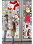Yılbaşı Sticker Noel Baba Geyik Penguen ve Kar Taneleri Cam Duvar Süsü 2