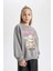 Kız Çocuk Star Wars-Mandalorian Bisiklet Yaka İçi Yumuşak Tüylü Kalın Sweatshirt B4716A823WN 1