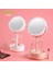 Pembe Ecoco LED Makyaj Aynası Işık ile Kozmetik Depolama Masaüstü Dönen Kozmetik Ayna Işık Ayarlanabilir Karartma USB Makyaj Masası Aynası (Yurt Dışından) 2