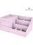 PINK28X17X13CM Masaüstü Bölmeli Kozmetik Ayırma ve Saklama Kutusu Tuvalet Masası Ruj Tutucu Depolama Rafı (Yurt Dışından) 1