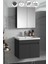 Çiğdem 65 cm Antrasit Gri Mat Mdf Seramik Lavabolu Asma Banyo Dolabı Takımı 1