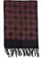 Bordo - Siyah Ekose Desen Erkek Kaşkol K491 2