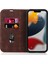 Iphone 13 Pro Telefon Kılıfı Için 6.1 Inç Rfıd Engelleme Pu Deri Kart Tutucu Stand Kılıfı Magsafe Şarj-Dark Brown ile Uyumlu (Yurt Dışından) 2