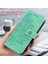 Iphone 13 Pro Telefon Kılıfı Ayarlanabilir Stand Tasarım Çiçek Desenli Cüzdan Deri Telefon Koruyucu Kılıf Strap 6.1 Inç-Yeşil (Yurt Dışından) 4