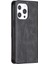 Iphone 13 Pro Telefon Kılıfı 6.1 Inç Güçlü Mıknatıs Geometrik Ekleme Deseni Deri Kılıf Kart Tutucu Kabuğu Stand-Black (Yurt Dışından) 3