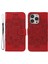 Iphone 13 Pro Telefon Kılıfı Için Mandala Çiçek Koruyucu Deri Kılıf Stand Cüzdanı 6.1 Inç-Kırmızı (Yurt Dışından) 1