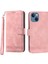 Iphone 13 Mini Telefon Kılıfı Için Damla Damlı 5.4 Inç Stand Cüzdan Pu Deri Çizgiler Baskılı Cep Telefonu Kapak Pembe (Yurt Dışından) 1