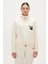 Eva Half-Zip Marshmallow Beyaz Yarım Fermuarlu Kadın Polar Sweatshirt 1