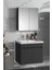Çiğdem 55 cm Antrasit Gri Mat Mdf Seramik Lavabolu Asma Banyo Dolabı Takımı 5