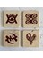 Taş Bardak Altlığı Stone Coasters - 4 Lü Set Adinkra Sembolleri 1