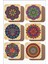 Mandala Temalı Vintage 6'lı Ahşap Bardak Altlığı Seti 1