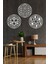 Kutsal Geometri 3 Lü Set, Yaşam Çiçeği, Merkaba, Ay Evreleri Duvar Dekoru, Ahşap Dekoratif Tablo 1