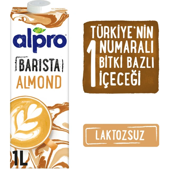 Alpro Barista Badem Sütü 1lt Laktozsuz Bitkisel Vegan Süt