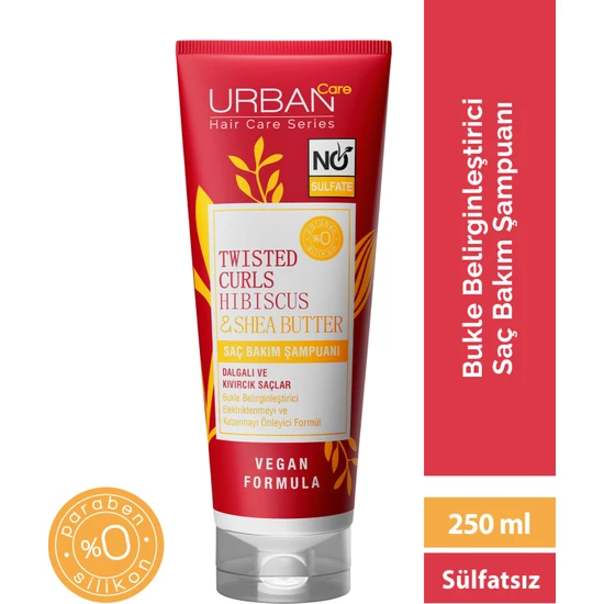 URBAN Care Hibiscus&Shea Butter Kıvırcık ve Dalgalı Saçlara Özel Saç Bakım Şampuanı-Sülfatsız-250ML