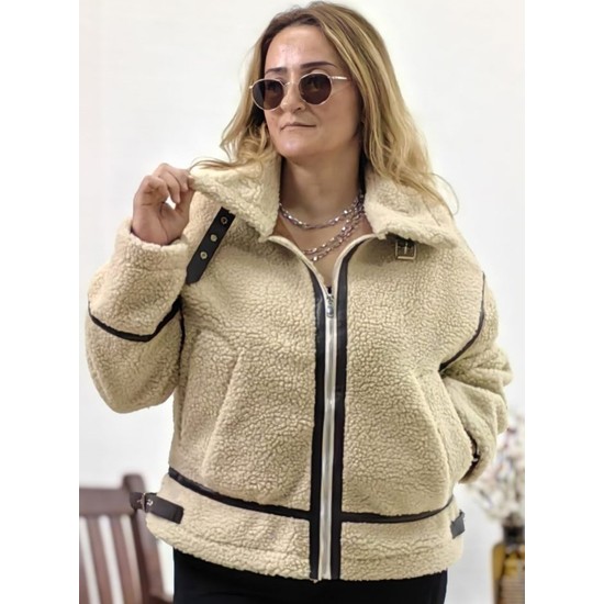 Yagmur Beren Içi Süet Deri Zara Model Büyük Beden Peluş Mont Fiyatı