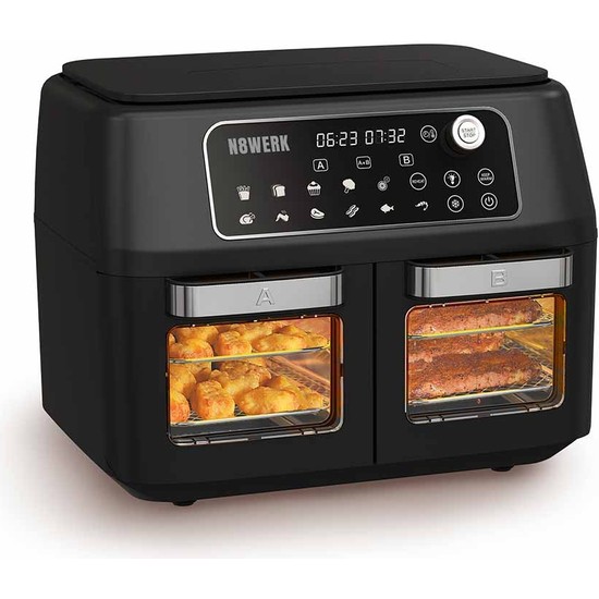 N8WERK Hot Air Fryer Çift Sepetli 11 L Siyah Fiyatı