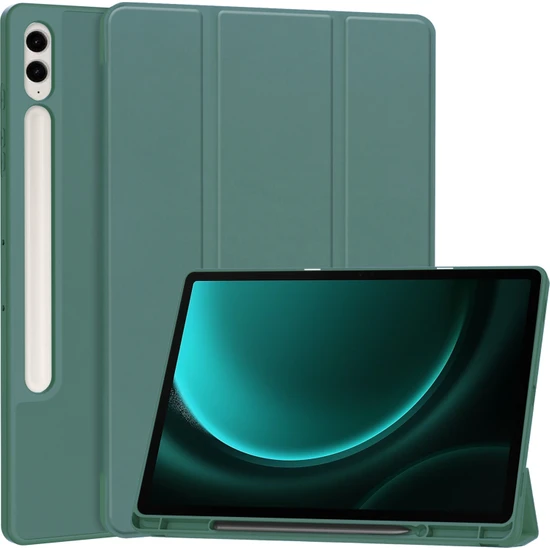 Shin-Wo Samsung Galaxy Tab S9 Fe Plus Folio Kılıf Çok Açılı Standlı Ince Hafif Koruyucu Kapak (Yurt Dışından)