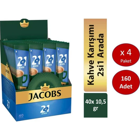 Jacobs 2si1 Ara 160 Stick Kahve (40 x 4 Paket)