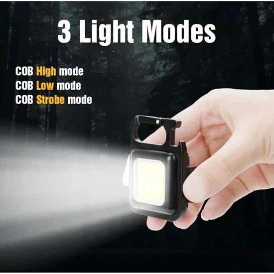 Elite AVM Mini El Feneri LED Mıknatıslı, Ayaklı, Anahtarlıklı Kamp, Acil Durum 800 Lümen 30 Cob