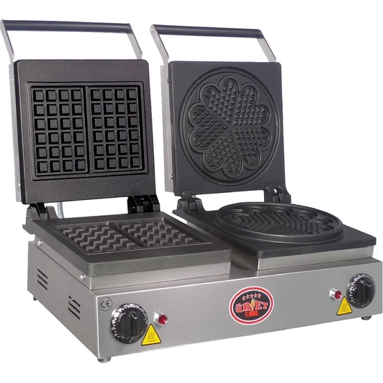 Üret Çelik Çiftli Kare-Papatya Waffle Makinesi Wf 9