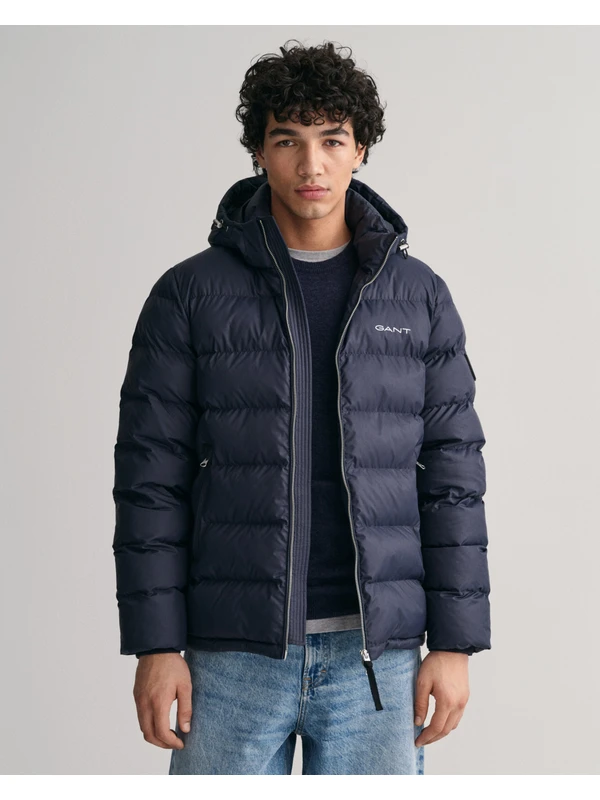Gant Erkek Lacivert Regular Fit Kapüşonlu Mont 7006351.433