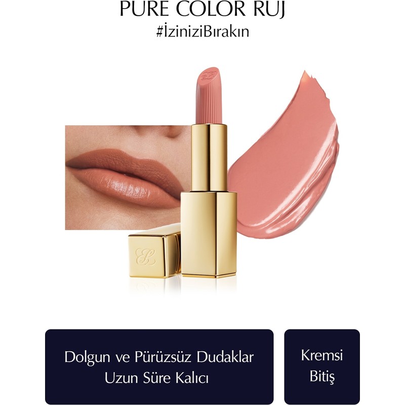 Estee Lauder Kremsi Ruj - Pure Color Creme Lipstick Kremsi, Saten Bitiş - 3.5gr - Renk: 826 Modern Muse