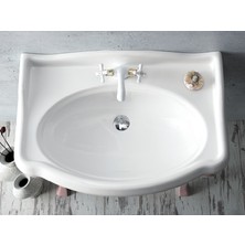 Turkuaz Seramik 1837 80 cm Etajerli Lavabo