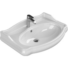 Turkuaz Seramik 1837 80 cm Etajerli Lavabo