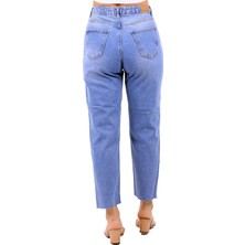 Richmost Yüksek Belli Astarsız Cepli Boyfriend Kadın Kot Pantolon Jean