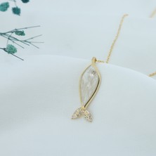 Neva Jewelry 925 Ayar Fantastik Beyaz Balık Modelli Gümüş Kolye