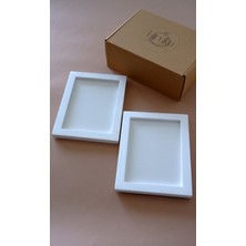 Hiruko Tasarım Atölyesi Ahşap Çerçeve 13 x 18 cm 2'li Set Siyah & Beyaz & Ahşap Renkli Premium Cerceve