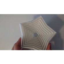 3duman Geometrik Eklemli Yıldız Figürü  Beyaz  10 x 15 cm