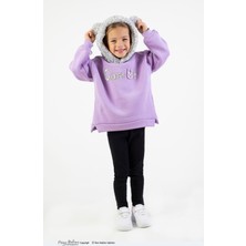 Harika Kids Kız Çocuk Kumaş Orta Kalınlıkta Caretta Nakış Örme Basic Taytlı Alt Üst Takımı