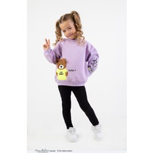 Harika Kids Kız Çocuk Orta Kalınlıkta Baskılı Örme Basic Taytlı Alt Üst Takımı