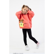 Harika Kids Kız Çocuk Orta Kalınlıkta Baskılı Örme Basic Taytlı Alt Üst Takımı