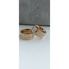 Zülisch Çelik Yüzük Gold Zirkontaşlı