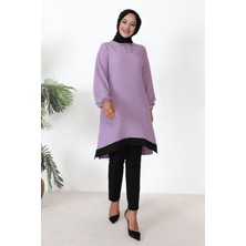 Moda Ebva Kolu Lastikli Tesettür TUNIK-3160 Lila