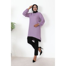 Moda Ebva Kolu Lastikli Tesettür TUNIK-3160 Lila