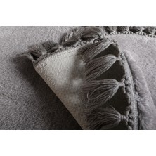 My Evilla Modern Dekoratif Örgü Saçaklı Puffy Peluş Halı Yolluk