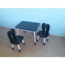 Ahsel Ahşap Montessori Tavşan Masa Sandalye, Montessori Çocuk Odası Mobilyası, Hediye