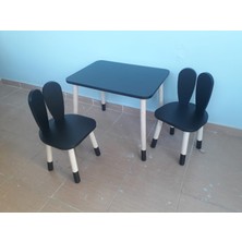 Ahsel Ahşap Montessori Tavşan Masa Sandalye, Montessori Çocuk Odası Mobilyası, Hediye