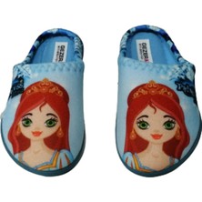 Gezer Kız Çocuk Mavi Prenses Figürlü Ev Içi Terlik
