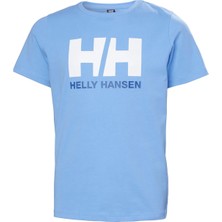 Helly Hansen Açık Mavi Erkek Çocuk Bisiklet Yaka Kısa Kollu T-Shirt Brıght Blue Jr Hh Logo T-Shırt