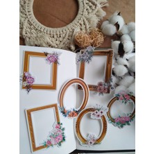 Selis Craft Çiçek Desenli Gold Vintage Çerçeve Seti Ajanda Planlayıcı Bullet Journal Scrapbooking Için Uygundur